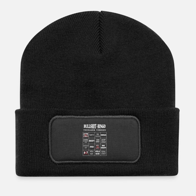 Bullshit-Bingo – Teenager-Version - Recycelte Patch Beanie - Schwarz