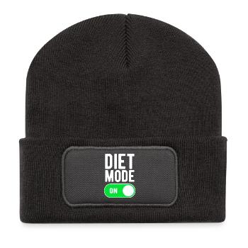 Diätmodus im Fitnessstudio Fitnessstudio Diät Ernährung - Recycelte Patch Beanie - Dunkelgrau - Vorne