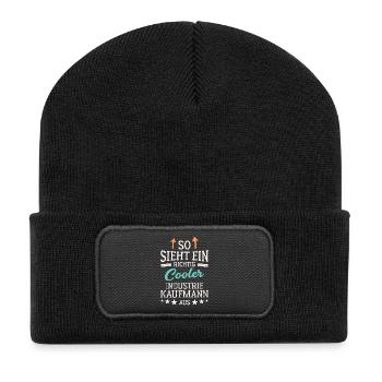 Employé industriel cool - Beanie recyclé à patch - noir - Devant