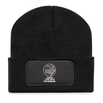 Professeur, je transforme le café en éducation - Beanie recyclé à patch - noir - Devant