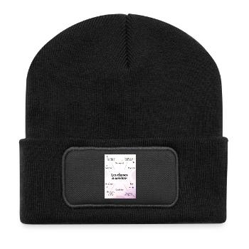 CITATION. HUMOUR. RESOLUTION. NOËL. ANNEE - Beanie recyclé à patch - noir - Devant