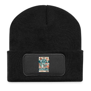 Manga Fish - Recycelte Patch Beanie - Schwarz - Vorne