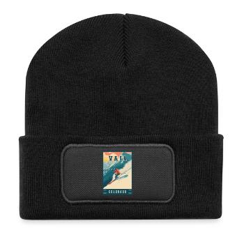 Erleben Sie die Bergskistadt Vail in Colorado - Recycelte Patch Beanie - Schwarz - Vorne