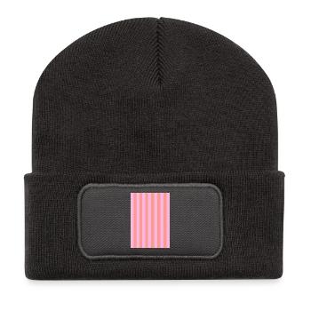 Bandes - Rose Rouge Personnalisable - Beanie recyclé à patch - charbon - Devant