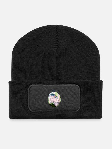 Neuschwanstein Castle, Bavaria, Germany - Recycled Patch Beanie - black