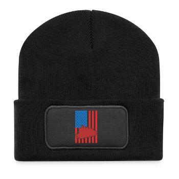 Drapeau du chemin de fer des États-Unis - Beanie recyclé à patch - noir - Devant