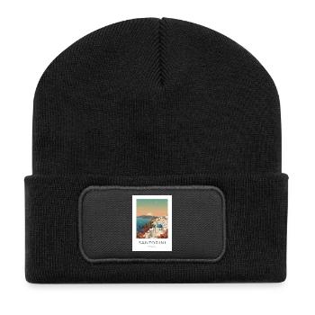 Sunset Santorini Vista - Beanie recyclé à patch - noir - Devant