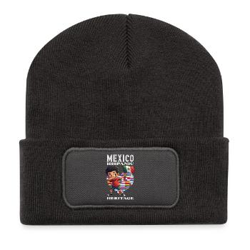 Fierté du Mexique & Maison Drapeau du Mexique - Beanie recyclé à patch - charbon - Devant