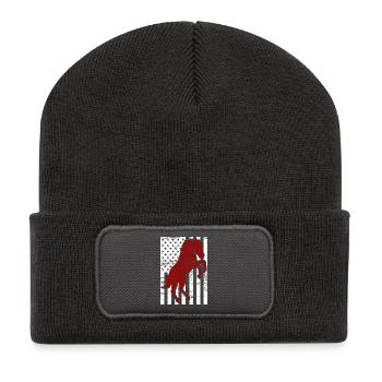 4 juillet USA Horse Riding - Beanie recyclé à patch - charbon - Devant