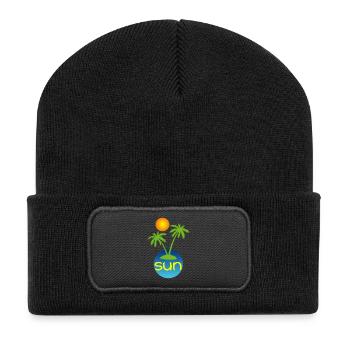 Le paradis au soleil  - Beanie recyclé à patch - noir - Devant