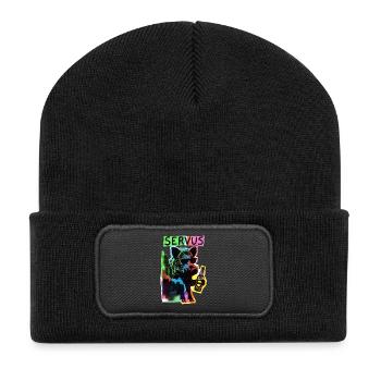 Cool Alpine Wild Boar - Recycled Patch Beanie - black - Front