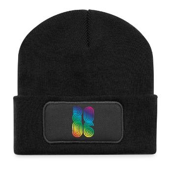 Vintage 2006 20. Geburtstag - Recycelte Patch Beanie - Schwarz - Vorne