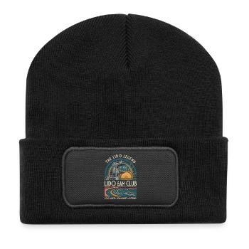 Lido Legend 6AM Club - Art Deco Outdoor Swimming - Recycled Patch Beanie - black - Front