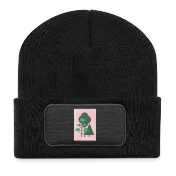Wald - Recycelte Patch Beanie - Schwarz - Vorne