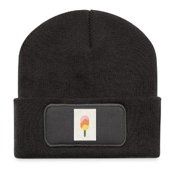 Eis - Recycelte Patch Beanie - Dunkelgrau - Vorne