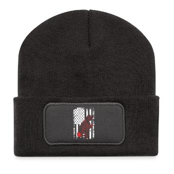 USA Flagge Patriotischer Break Dancer - Recycelte Patch Beanie - Dunkelgrau - Vorne