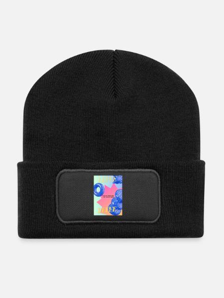 Live Your Day – Colorful Balloon Explosion - Recycled Patch Beanie - black