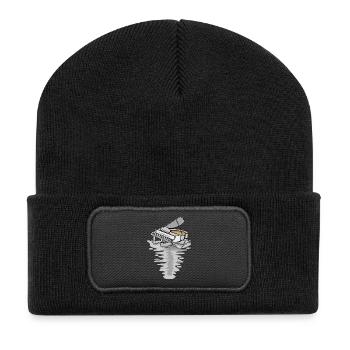 Diving Piano in Water Music Piano - Recycled Patch Beanie - black - Front