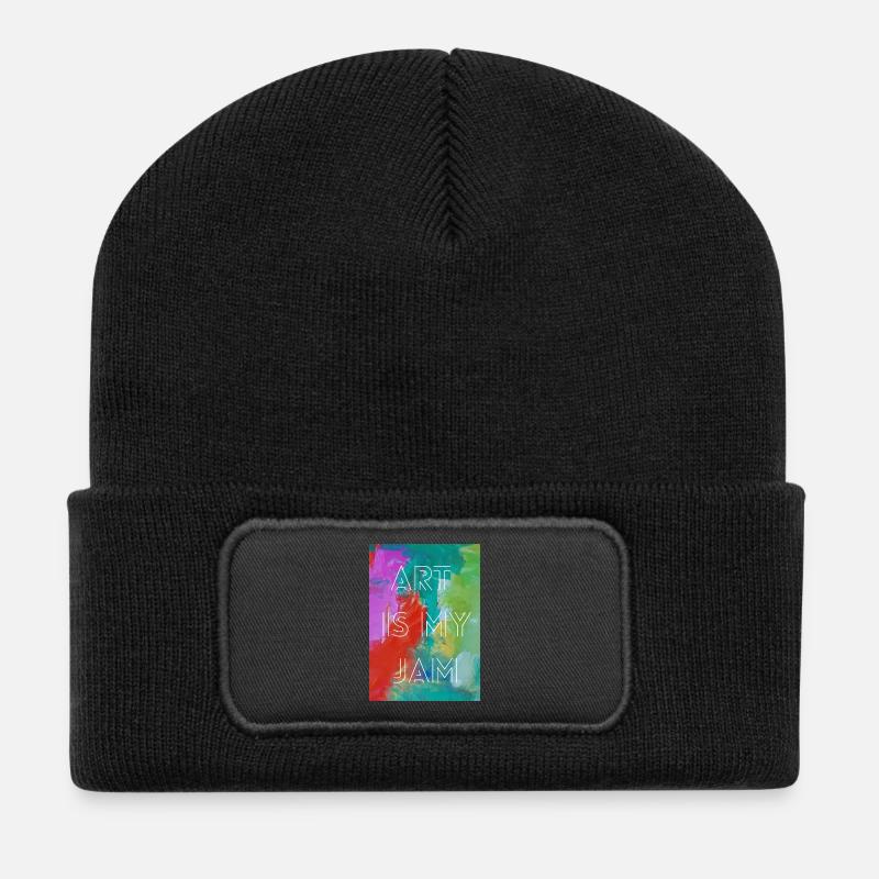 L’art, c’est mon truc - Beanie recyclé à patch - noir