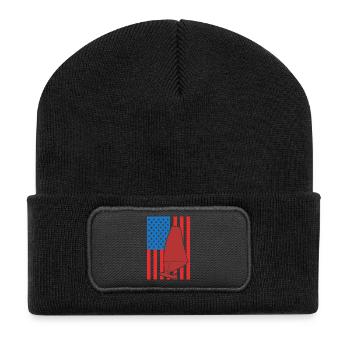 USA Windsurfing 4th of July - Recycled Patch Beanie - black - Front