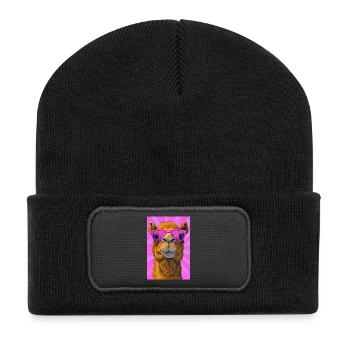 Kamel - Recycelte Patch Beanie - Schwarz - Vorne