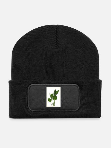Bananenblatt Tropenpracht - Recycelte Patch Beanie - Schwarz