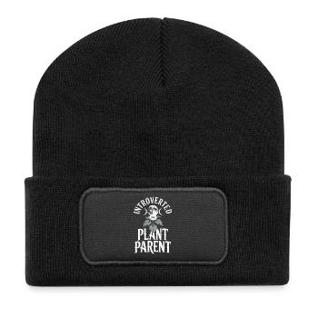 Tee parent de plante introverti - Beanie recyclé à patch - noir - Devant