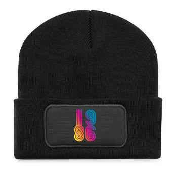86 Eight Six 1986 - Recycelte Patch Beanie - Schwarz - Vorne