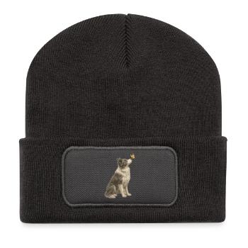 Australian Shepherd Dog Nature Illustration - Recycled Patch Beanie - dark grey - Front