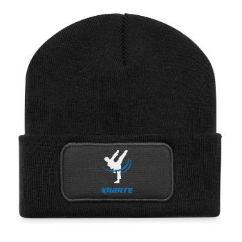 Ideal for MMA fans. Karate High Kick  - Recycled Patch Beanie - black - Front