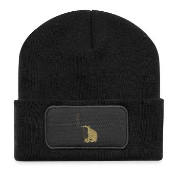 Funky Japanese frog smoking - Recycled Patch Beanie - black - Front