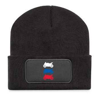 Motorcycle Russia Flag Motorsport Biker - Recycled Patch Beanie - dark grey - Front