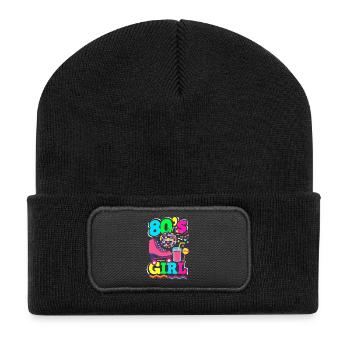 Retro Back to the 80s Vintage Design - Recycled Patch Beanie - black - Front