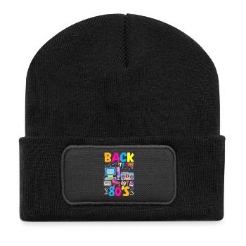 Retro Back to the 80s Vintage Design - Recycled Patch Beanie - black - Front