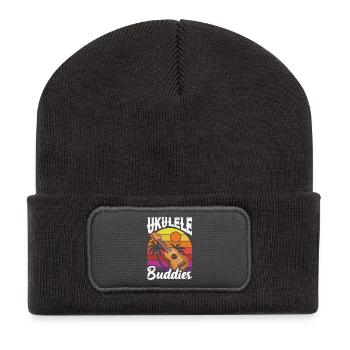 Retro Ukulele Buddies Vintage Hawaii Musiker - Recycelte Patch Beanie - Dunkelgrau - Vorne