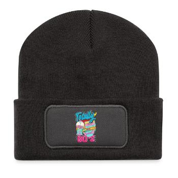Retro Back to the 80s Vintage Design - Recycelte Patch Beanie - Dunkelgrau - Vorne
