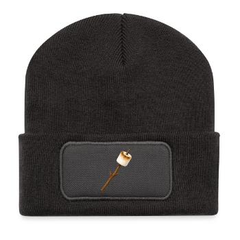 Roasted marshmallow on a stick - Recycled Patch Beanie - dark grey - Front