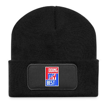 Doing My Best Lustig Ehrlich Motivational Spruch - Recycelte Patch Beanie - Schwarz - Vorne