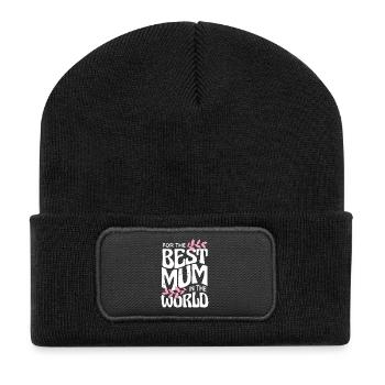 Best Mum in the World - Recycled Patch Beanie - black - Front