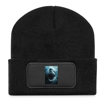 Weißer Haie Weißer Hai - Recycelte Patch Beanie - Schwarz - Vorne