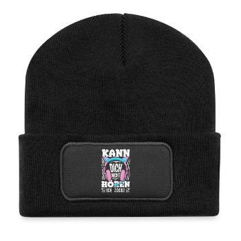 Kann Dich Nicht Hören Ich Zocke Gamer Girl - Recycelte Patch Beanie - Schwarz - Vorne