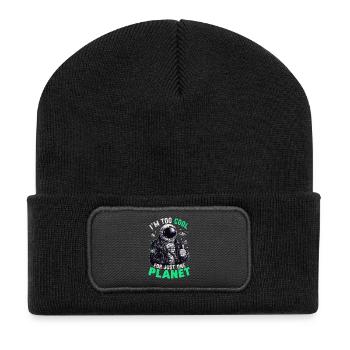 Je suis trop cool pour une seule planète - Beanie recyclé à patch - noir - Devant