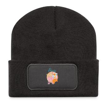Paris Arc en Postcard Lumière - Beanie recyclé à patch - charbon - Devant