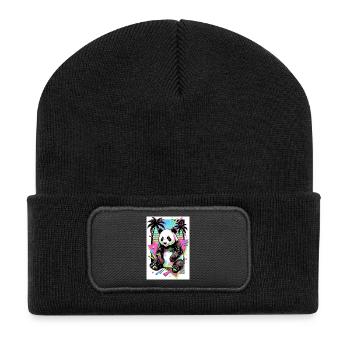 Panda - Recycelte Patch Beanie - Schwarz - Vorne