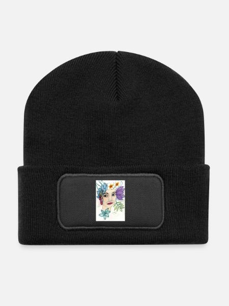Portrait_2 - Recycelte Patch Beanie - Schwarz