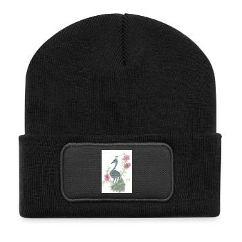 Paon - Beanie recyclé à patch - noir - Devant