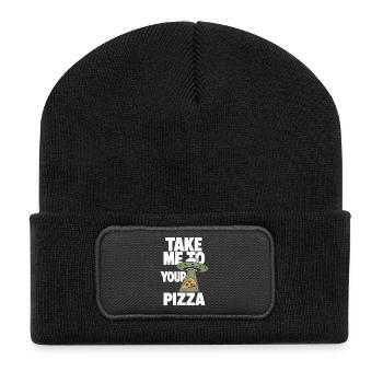 Take Me to Your Pizza UFO - Recycled Patch Beanie - black - Front