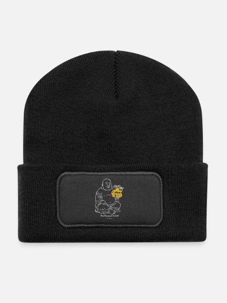 Tirkku Buddha - Recycelte Patch Beanie - Schwarz