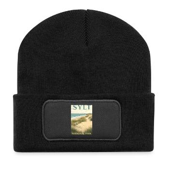 Sylt National Park | Vintage Beach Poster - Recycled Patch Beanie - black - Front
