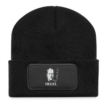 Hegel-Porträt - Recycelte Patch Beanie - Schwarz - Vorne